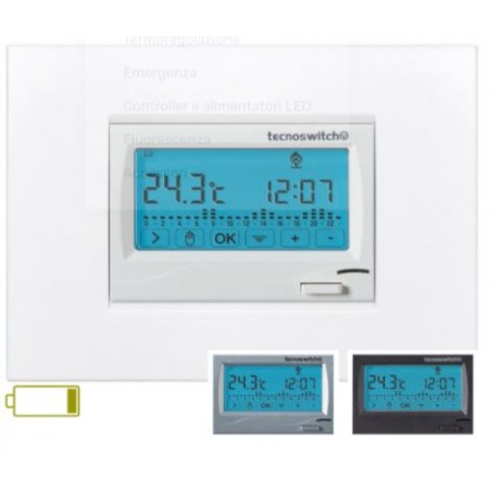 Cronotermostato Touch Settimanale Incasso Bianco ( TECNOSWITCH cod. CR615BI )