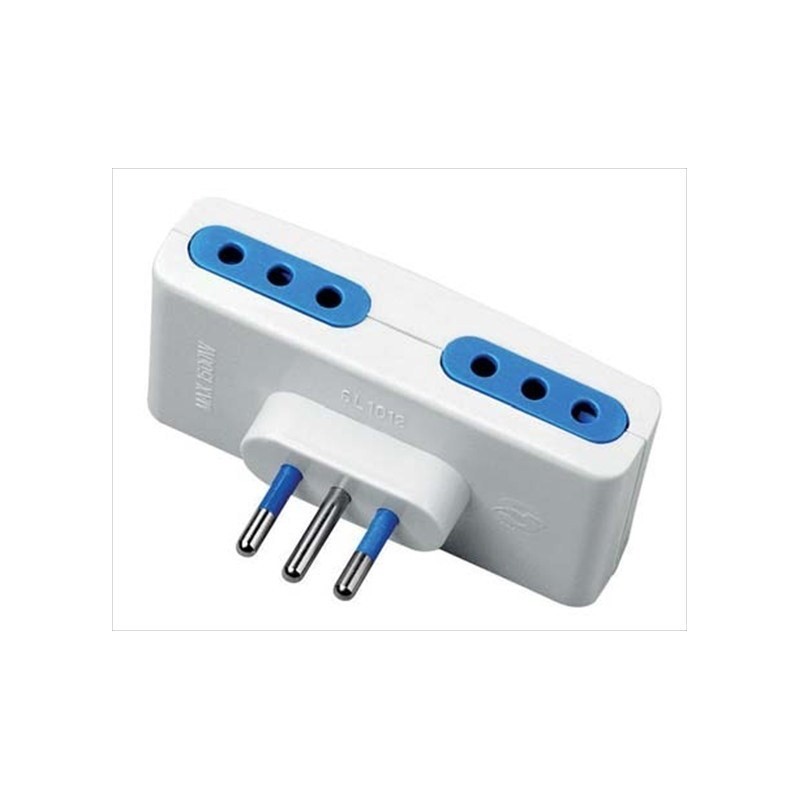 Adattatore Quadruplo Bianco 10A Spina 10A ( ELETTROCANALI cod. ECK33420 )