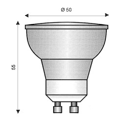 Mr16P Gu10 D.50 230V 50W ( WIMEX cod. 4201282S )