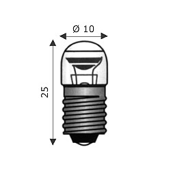 Neon E10  10X25 105-125V 1.5Ma ( WIMEX cod. 4102300 )