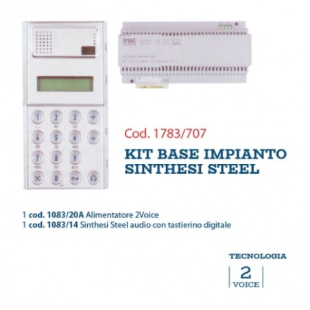 Kit Base Digit 2Voice Steel ( URMET cod. 1783/707 )