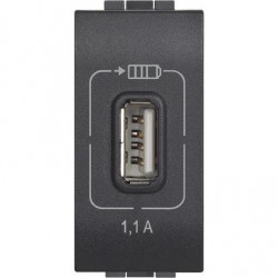 Ll - Usb Charger 1,1A Anthracite                         *** ( BTICINO cod. L4285C1 )