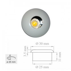 Faretto Led 350Ma 1W Metal Bianco 4000°K ( LAMPO cod. TC02M/BI/BN )