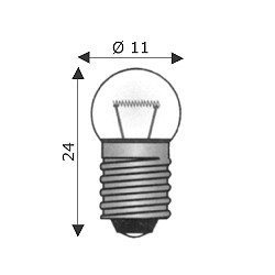 E10 Sf. 11X24  12V 2W ( WIMEX cod. 4101506 )