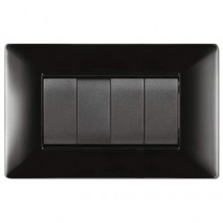 Placca Mylife Q 4 Moduli Nero ( ELETTROCANALI cod. ECL2884N )