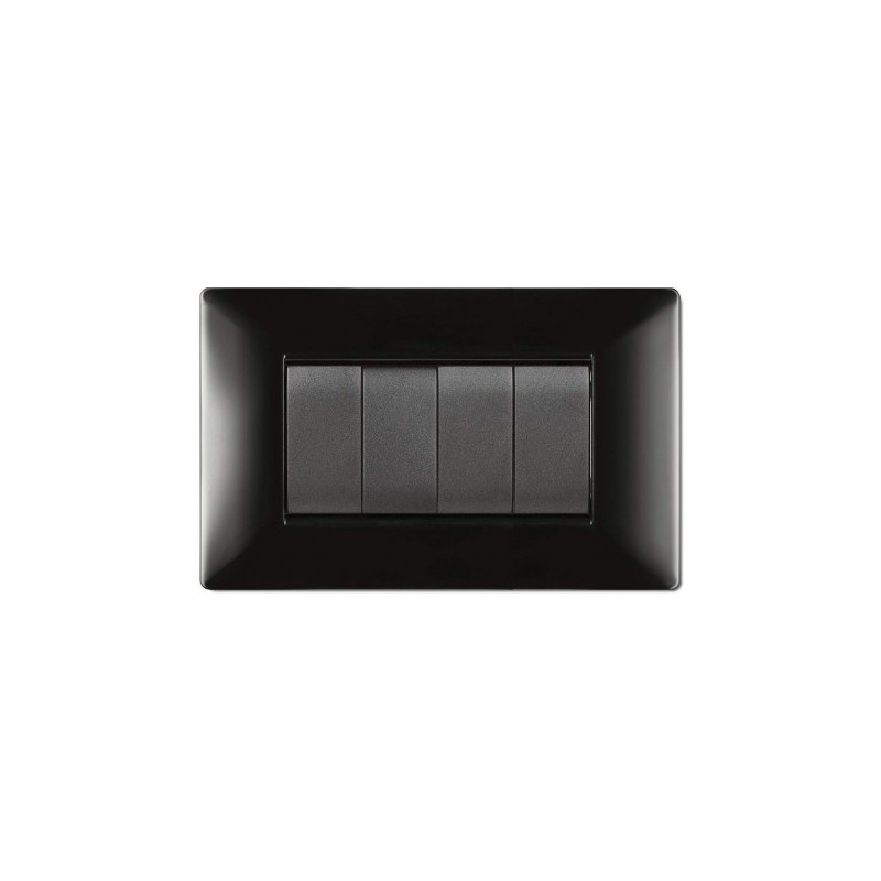 Placca Mylife Q 4 Moduli Nero ( ELETTROCANALI cod. ECL2884N )