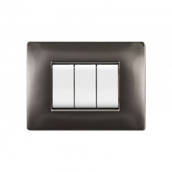 Placca Mylife Q 3 Moduli Allum.Notte ( ELETTROCANALI cod. ECL2883AN )