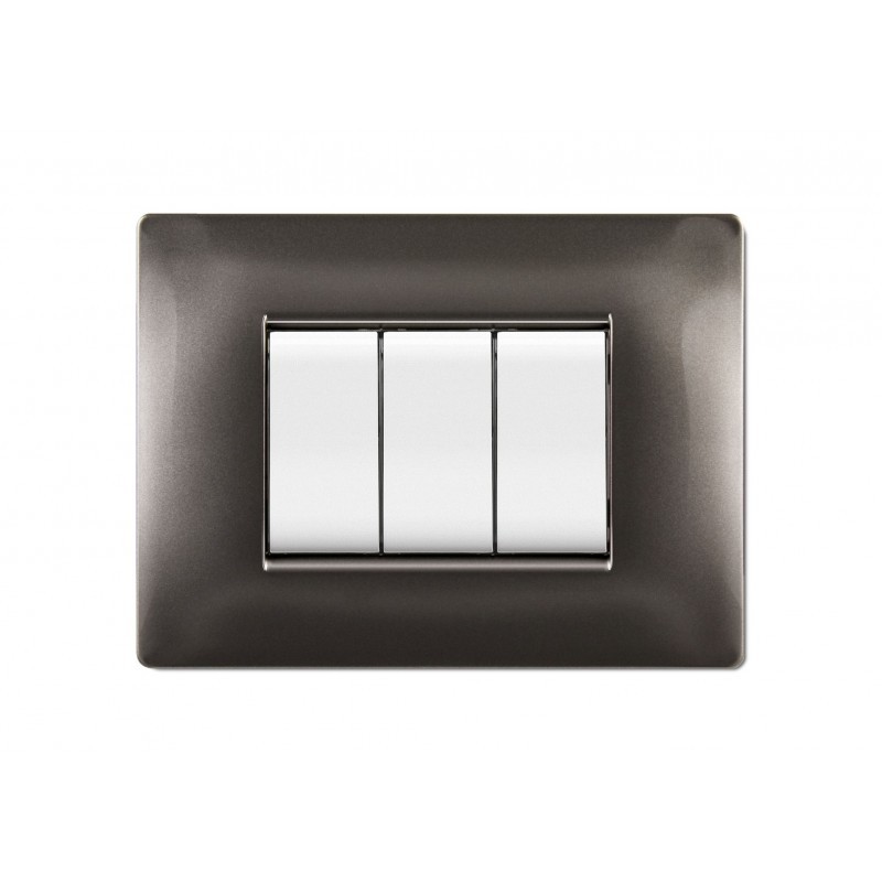 Placca Mylife Q 3 Moduli Allum.Notte ( ELETTROCANALI cod. ECL2883AN )