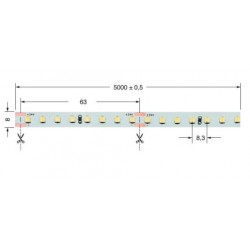 Striscia Led 8W/M Bf 24V Ip20 ( ELCART cod. 186100400 )