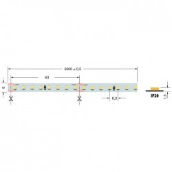 Striscia Led 5M 8W/M Bcc 24V Ip20- 2700°K ( ELCART cod. 186100500 )