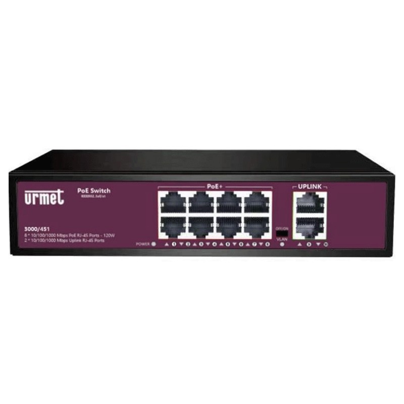 Switch 8 Poe Gb + 2 Uplink10/100/1000 ( URMET cod. 3000/451 )