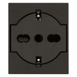 Presa 2P+T P40 Universale A Filo Nero ( VIMAR cod. 30211.G )