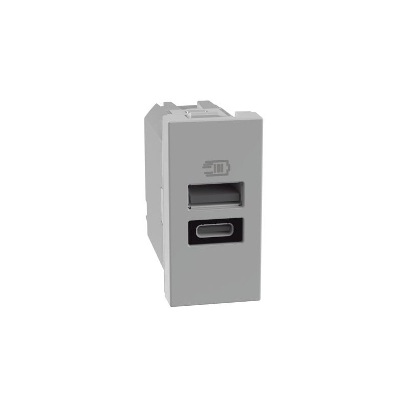 Matixgo - Caricatore Usb Ac 1M Grigio ( BTICINO cod. JG4191AC )