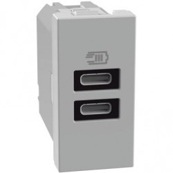 Matixgo - Caricatore Usb Cc 1M Grigio ( BTICINO cod. JG4191CC )