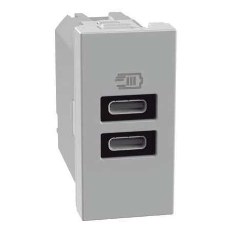 Matixgo - Caricatore Usb Cc 1M Grigio ( BTICINO cod. JG4191CC )