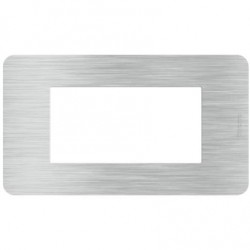 Matixgo - Placca 4P Aluminum ( BTICINO cod. JA4804EA )