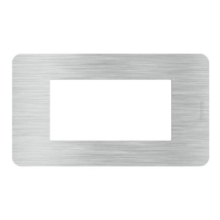 Matixgo - Placca 4P Aluminum ( BTICINO cod. JA4804EA )