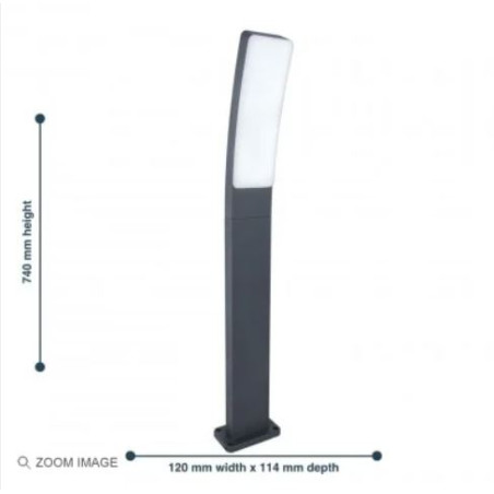 Kira Led  Bollard  1 Light Dark Grey  4000K ( LIGHTEC cod. 7288902118 )