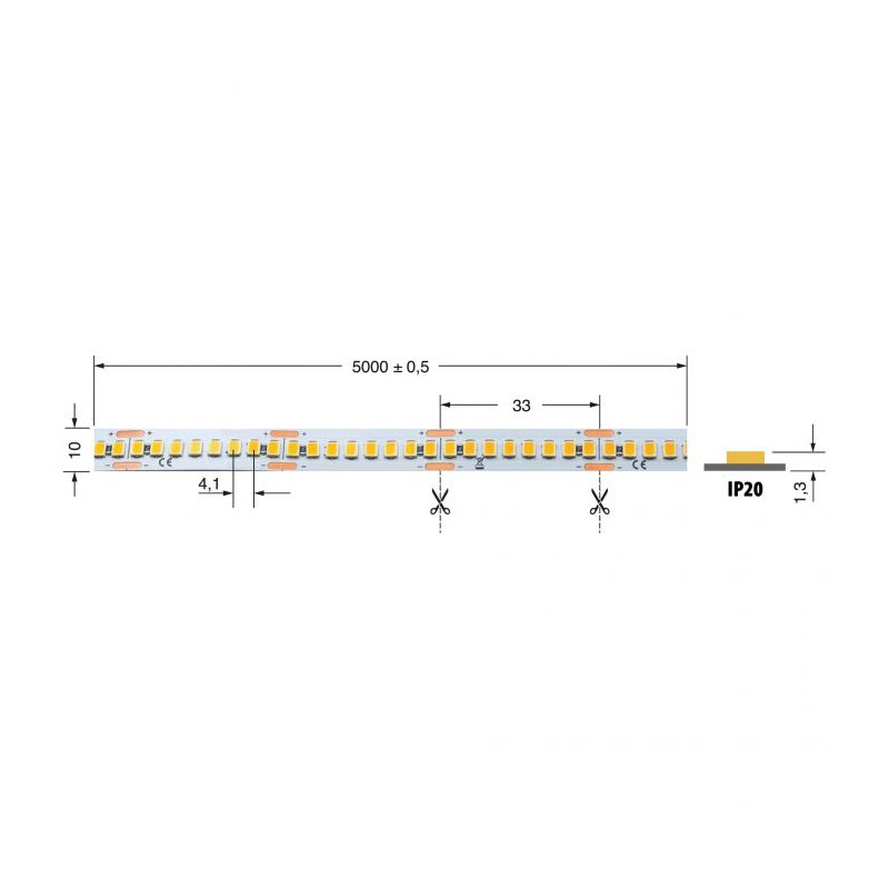 Striscia Led 8W/M Bcc 24V Ip65 - 2700°K ( ELCART cod. 186100900 )