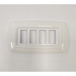 Placca Tondo' 4 Moduli Bianco ( ELETTROCANALI cod. ECL2594WH )