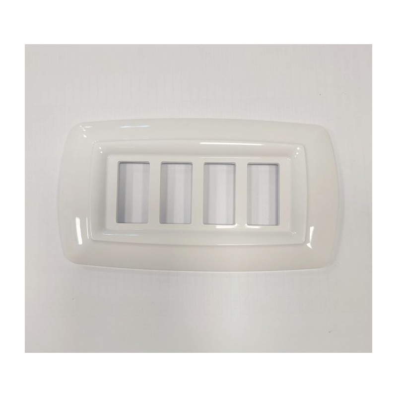 Placca Tondo' 4 Moduli Bianco ( ELETTROCANALI cod. ECL2594WH )