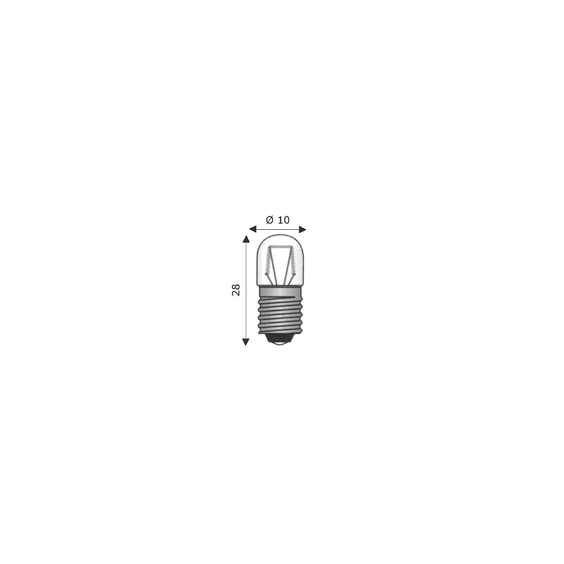 Lampadina E10 10X28 110/130V 2.6W ( WIMEX cod. 4101236 )