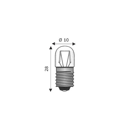 Lampadina E10 10X28 110/130V 2.6W ( WIMEX cod. 4101236 )