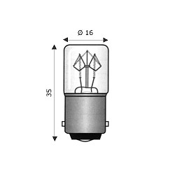 Lampada Ba15D 16X35    24V 5.00W ( WIMEX cod. 4101704 )