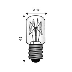 Lampada E12 16X45 220-260V  5-7W ( WIMEX cod. 4101968 )