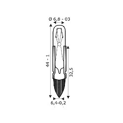 Lamp.T-6.8   6.5X44 24V  50Ma ( WIMEX cod. 4101007 )