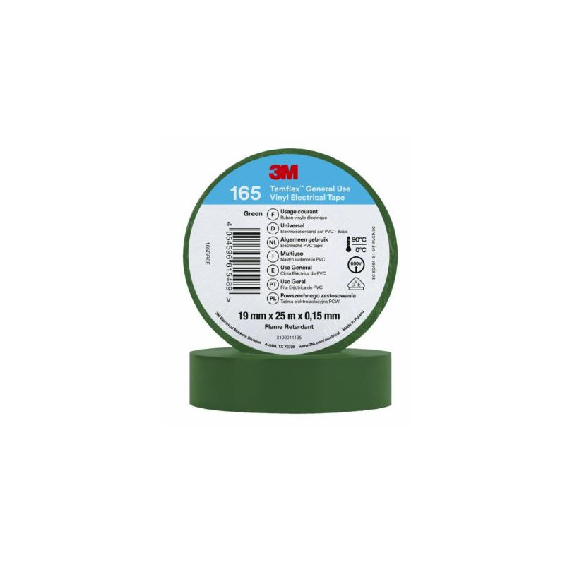 Nastro Isolante Temflex 165 19Mm X 25M Green ( 3M cod. 7100184813 )