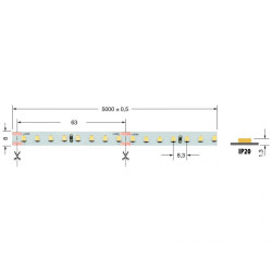 Striscia Led 5M 8W/M Bn 24V...