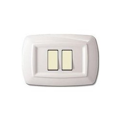 Placca Tondo' 2 Mod.Ravvicinati Bianco ( ELETTROCANALI cod. ECL2597WH )